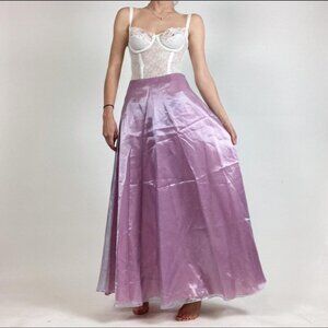 90s ethereal iridescent pink maxi skirt